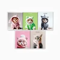 Тетрадь в клетку, 48 л., А5, на скрепке, блок №2 &laquo;Котики&raquo; МИКС