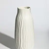 Ваза керамика настольная "Флоранс" волны, 22х9х6,5 см, белый