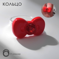 Кольцо &laquo;Бантик&raquo;, цвет красный, 17 размер