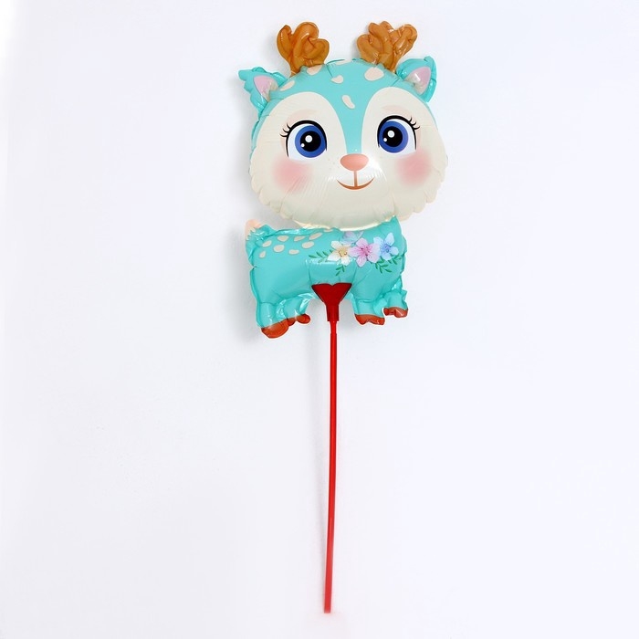 Воздушные шары фольгированные 15" &laquo;Оленёнок&raquo;, 5 шт., с палочкой