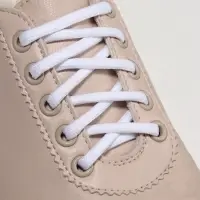 Шнурки для обуви, пара, круглые, d=5 мм, 90 см, белые