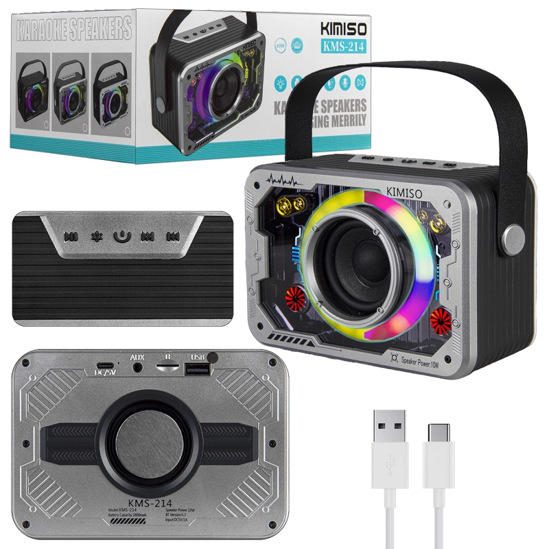 Портативная акустика KS214 серая (40шт/кор)