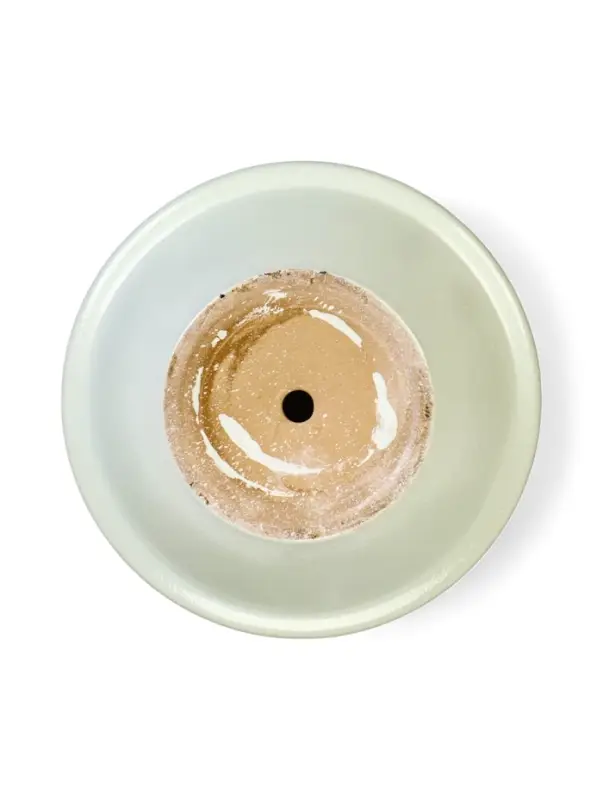 Горшок цветочный с поддоном 3,4 л, керамика "Листья" (М)