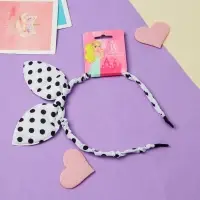 Ободок для волос &laquo;Веселые ушки&raquo;, горох, белый