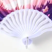 Веер пластик, текстиль "Спящие котики на полянке" МИКС 23 см