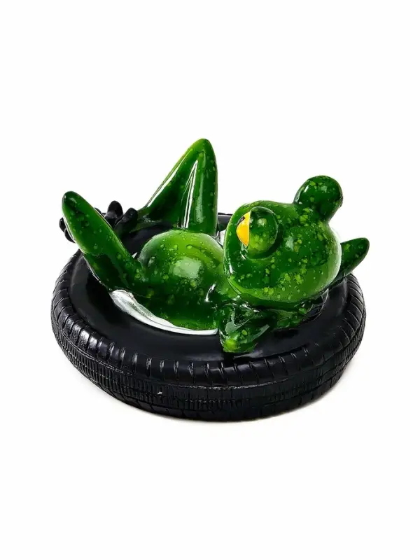 Садовая фигура 14 х 13 х 9,5 см "Лягушка в шине" Водоплавающая