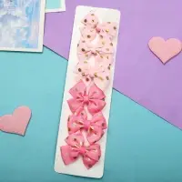 Зажим для волос "Бантик" горошек, 4 см