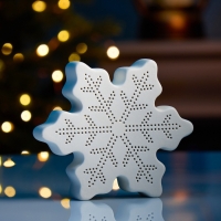 Светодиодная фигура "Снежинка" 13.2х11.6х4 см, 1 LED, LR44x3(в компл.), свечение тёплое белое