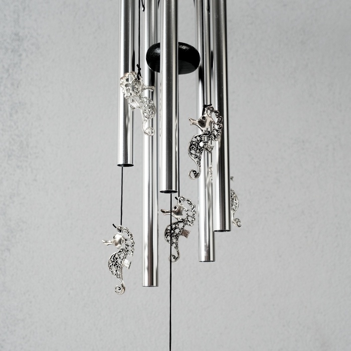 Музыка ветра металл "Морские коньки" 5 трубок 60 см