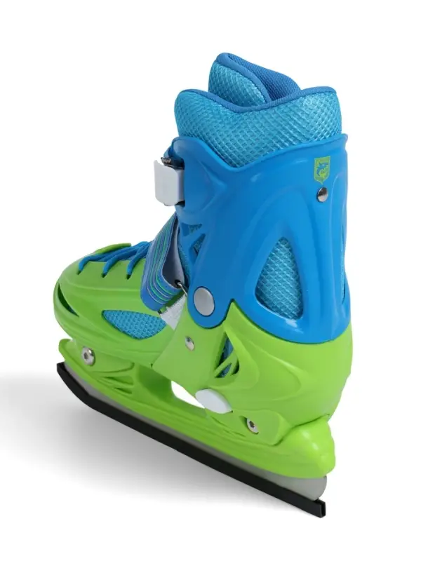 Коньки детские раздвижные BlackAqua, р. 30-33, для фитнеса, зелёные, синие