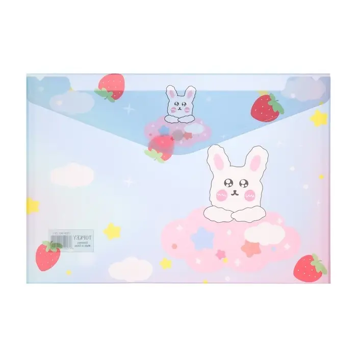 Папка-конверт на кнопке, А4, 150 мкм, "Зверушки", МИКС