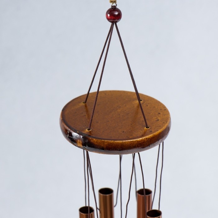 Музыка ветра металл "Ганеша и цветок лотоса" 5 трубочек 51х6,5 см