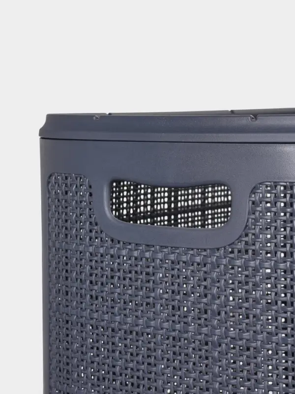 Плетёная корзина для белья с крышкой "Лён" 100л 43&times;32&times;80см, цвет графит