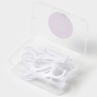 Зубочистки с зубной нитью Доляна, набор 50 шт., пластик, шелковина, белые