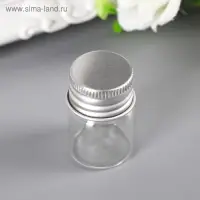Декор для творчества стекло "Баночка с крышкой" серебро, 5,5 мл, 3х2,2х2,2 см