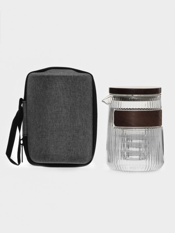 Набор чайный в сумочке "Иши", чайник, 3 пиалы