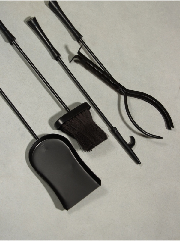 Каминный набор "Уголь" сталь, 4 предмета, 16х16х55 см