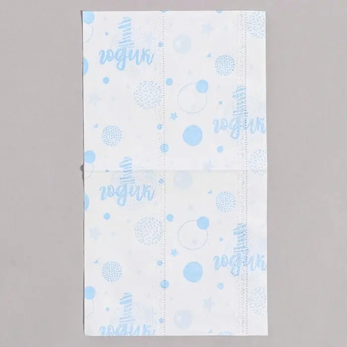 Салфетки бумажные &laquo;1 годик&raquo;, 60 шт. в пакете, трёхслойные