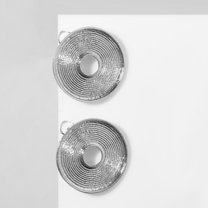 Клипсы &laquo;Диск&raquo;, цвет серебро