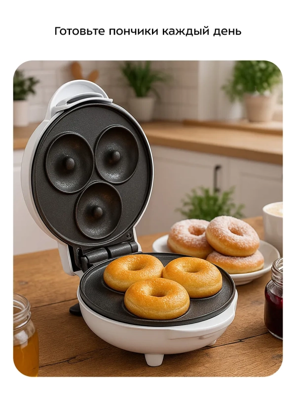 Вафельница электрическая для пончиков КТ-4630 - 550 Вт