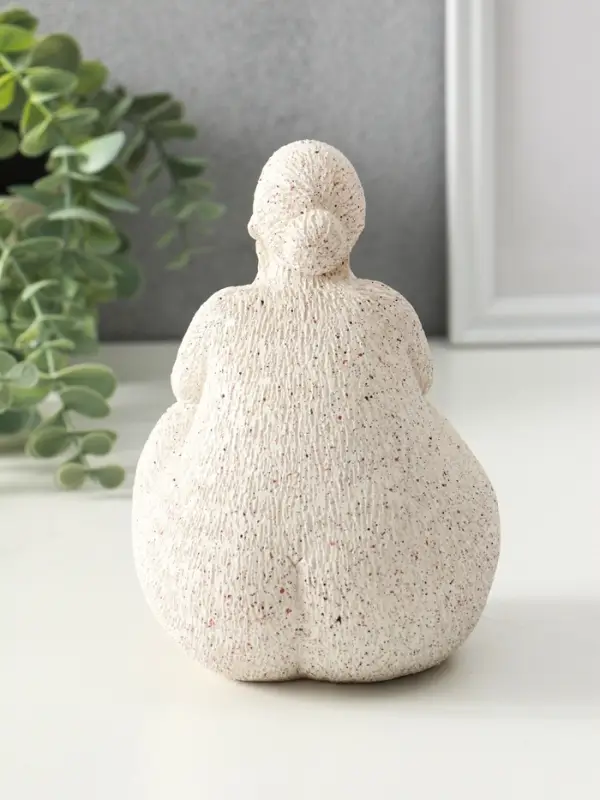 Сувенир полистоун "Пышечка. Удивление" белый песок 11,5х11х16см