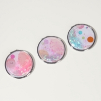 Зеркало складное &laquo;Круги&raquo;, d = 7,2 см, с увеличением, цвет МИКС