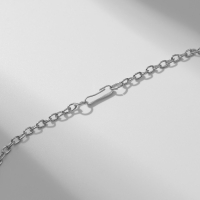 Кулон &laquo;Мишка&raquo; с сердечком, цвет бело-синий в серебре, 40 см