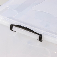 Контейнер для хранения с крышкой, 50 л, 61&times;39&times;32 см, на колёсиках, прозрачный