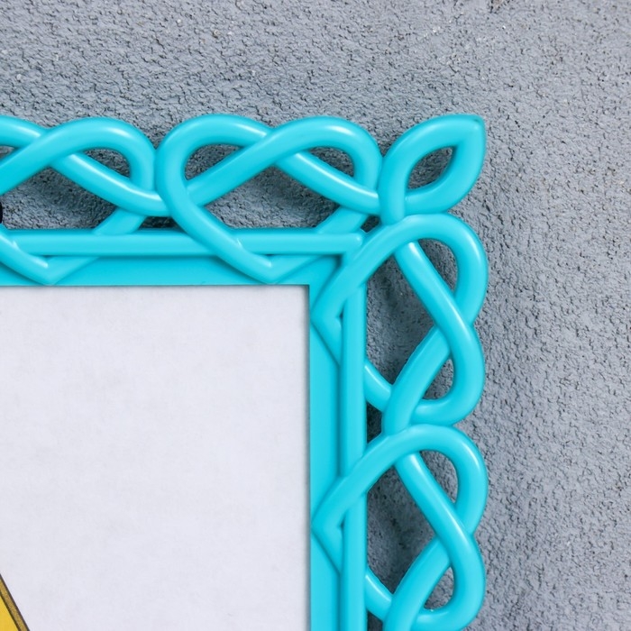 Фоторамка 10х15 см пластик L-7 бирюзовый (пластиковый экран)