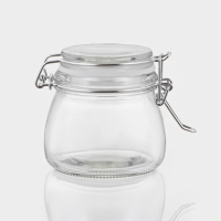Банка стеклянная для хранения сыпучих продуктов &laquo;Оптима&raquo;, 100 мл, 9&times;7,2&times;7,5 см, с бугельным замком
