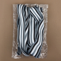 Тесьма трикотажная лампас 40 мм, 9 &plusmn; 0,5 м, цвет серый/чёрный/белый