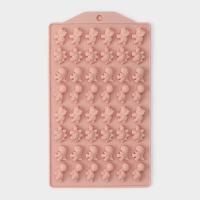 Форма для мармелада Доляна &laquo;Дино&raquo;, силикон, 19&times;11,7 см, 48 ячеек (1,9&times;1 см), цвет МИКС