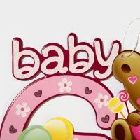 Декоративное украшение (подвеска) "Baby Girl" 30х25 см, цв. розовый