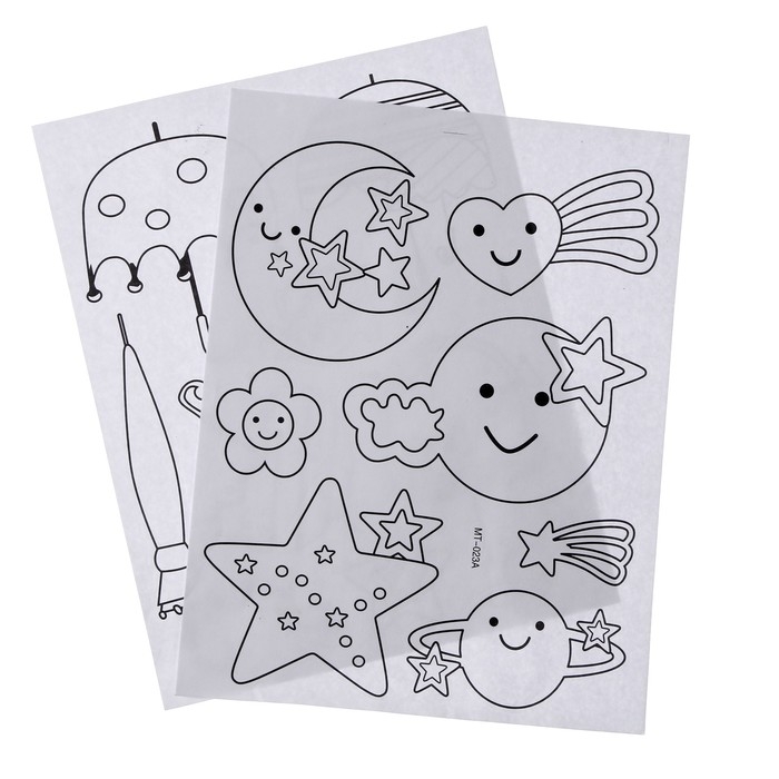 Аппликация пайетками для детей и раскраска - наклейки &laquo;Улыбки&raquo;, набор для творчества