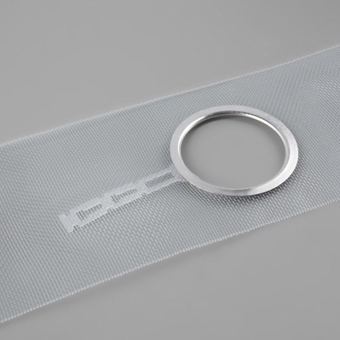 Шторная лента с люверсами, для драпировки, органза, d = 4,2 см, 8,5 см, 50 &plusmn; 1 м, цвет прозрачный/белый