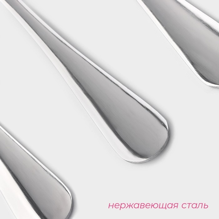 Набор вилок столовых из нержавеющей стали Доляна, h=20,5 см, толщина 2,2 мм, 410 сталь, 3 шт, цвет серебряный