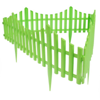 Ограждение декоративное, 30 &times; 300 см, 5 секций, пластик, салатовое, Greengo