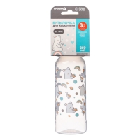 Бутылочка для кормления &laquo;Медвежонок Basic&raquo;, классическое горло, 250 мл., от 3 мес., цвет белый/бирюзовый