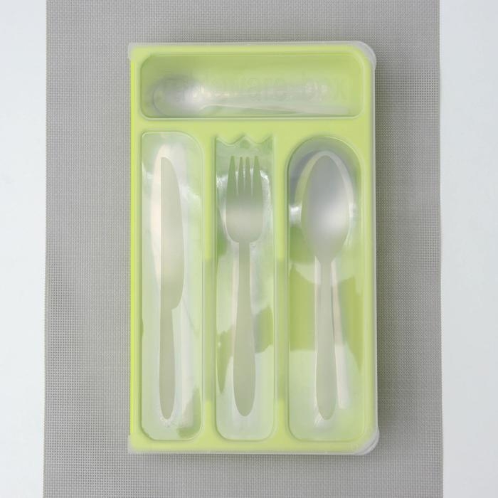 Лоток для столовых приборов с крышкой Доляна, 30&times;18&times;4,5 см, цвет МИКС