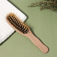 Расчёска массажная, деревянная, 5 &times; 22 см, цвет &laquo;светлое дерево&raquo;