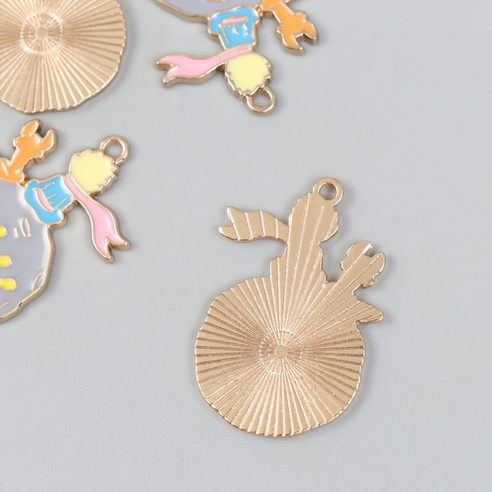 Декор для творчества металл, эмаль "Мальчик и лис" 2,5х3,7 см