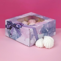 Коробка самосборная, с окном, "Мелодия" 19 х 19 х 9 см