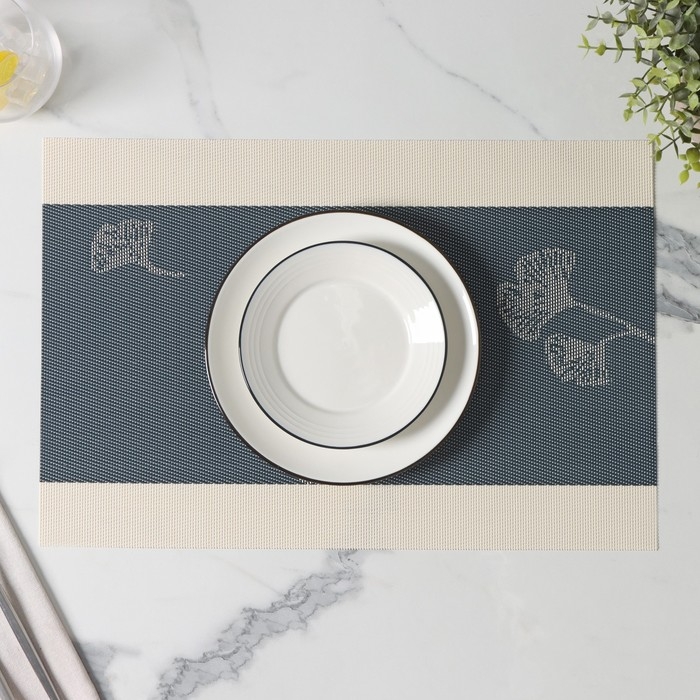 Салфетки сервировочные на стол Доляна &laquo;Лилли&raquo;, 4 шт, 45&times;30 см, цвет синий