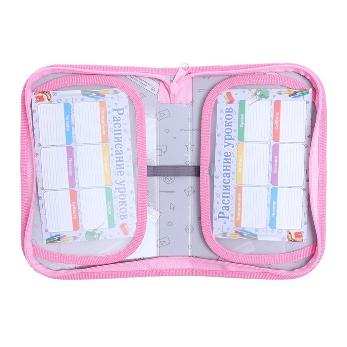 Пенал 1 секция, 130 х 210 х 40 мм, 2 откидные планки, тканевый, Calligrata TOP, Content "Балерина"