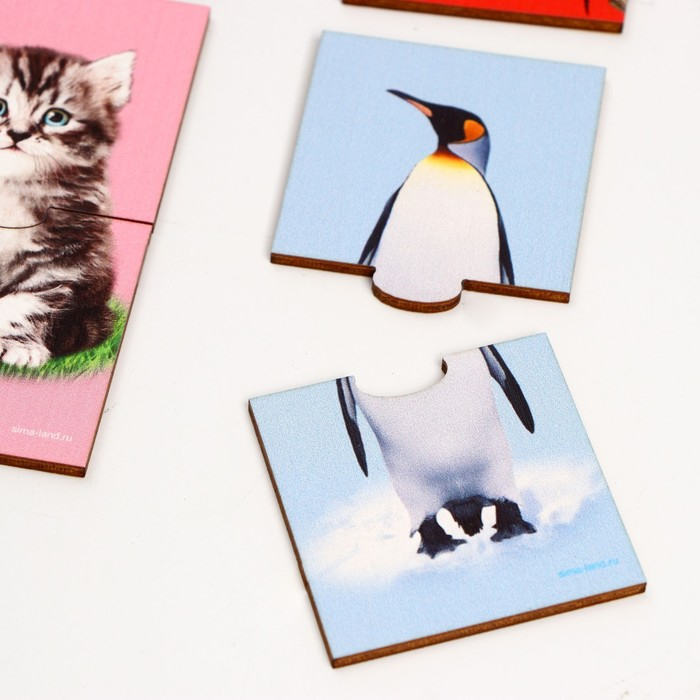 Пазл двойной &laquo;Животные&raquo; (головоломка), 12 пазлов, 24 детали