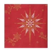 Новогодние салфетки бумажные Pero Prestige &laquo;Рождественская звезда&raquo;, 3 слоя, 33х33 см, 20 шт