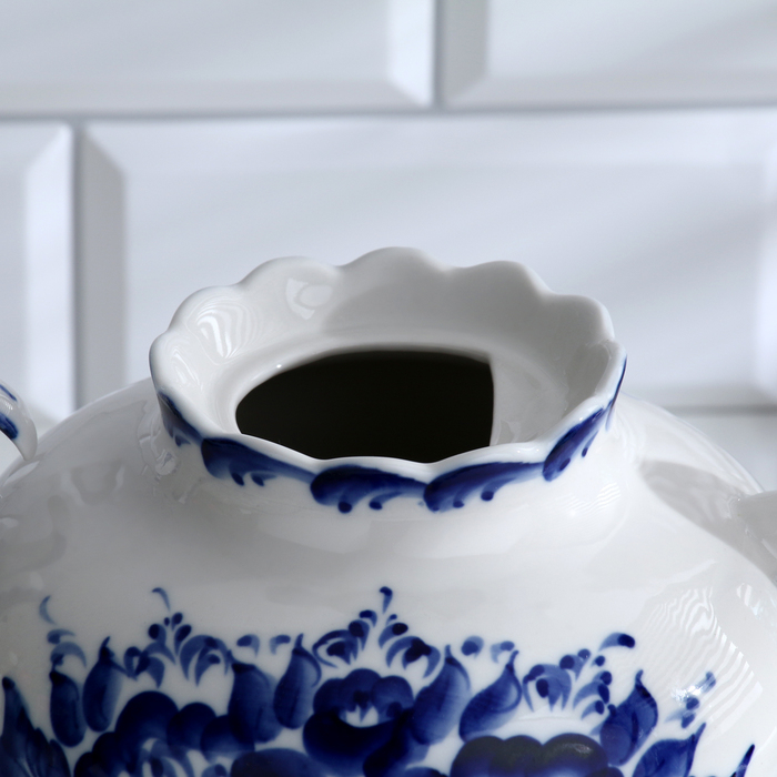 Чайник &laquo;Семейный&raquo;, H=19 см, 2,1 л, гжель