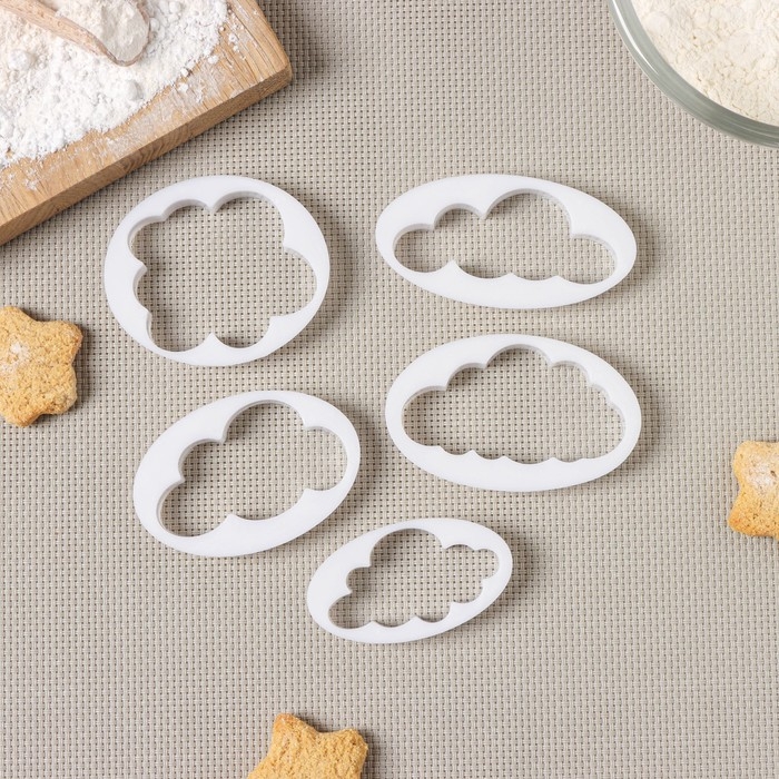 Набор выемок кондитерских для марципана и теста Доляна, 5 шт, 7,8&times;4,6&times;1 см