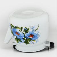 Чайник с кнопкой &laquo;Цветы синие&raquo;, 3,5 л, индукция, цвет белый