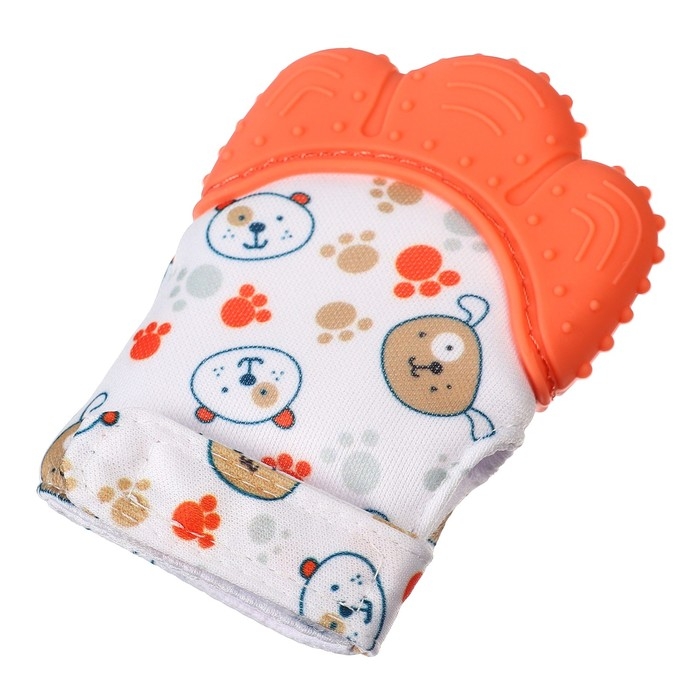 Прорезыватель-рукавичка &laquo;Собачки&raquo;, цвет красный, Крошка Я